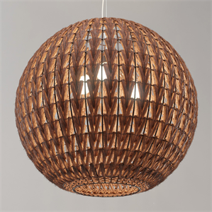 Spherical wicker chandelier (Odeon Light Keni)